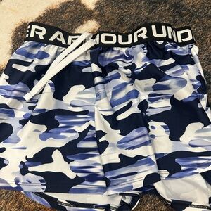 Under Armour Kids  Athletic Shorts in Blue and White Camo